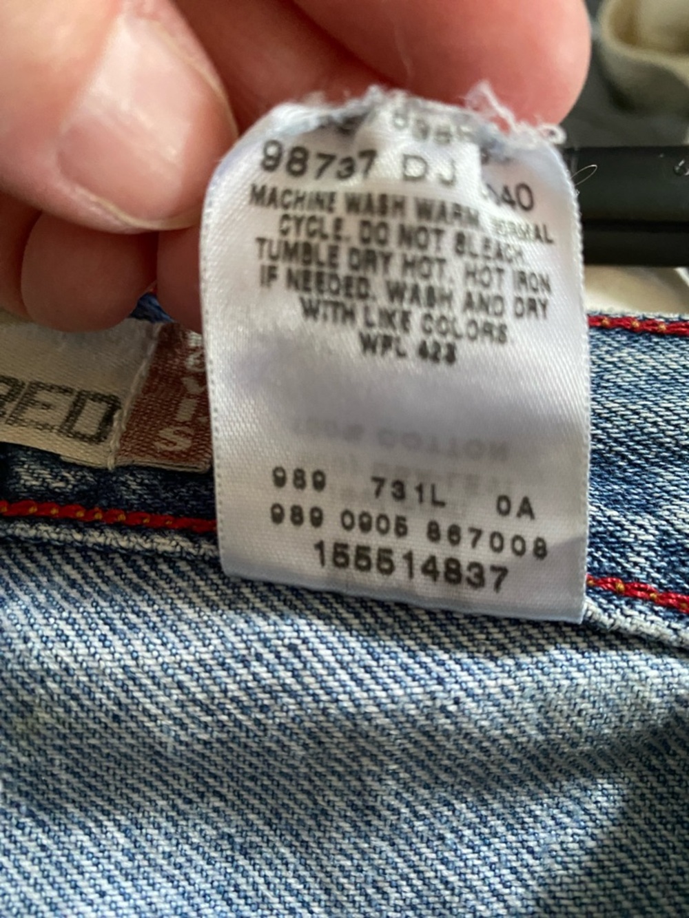 LEVIS 550 Vintage relaxed tapered jeans. 100% cotton. No stretch. Red tag. - Picture 7 of 7